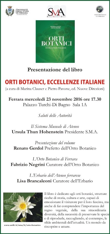 volantino volume orti botanici