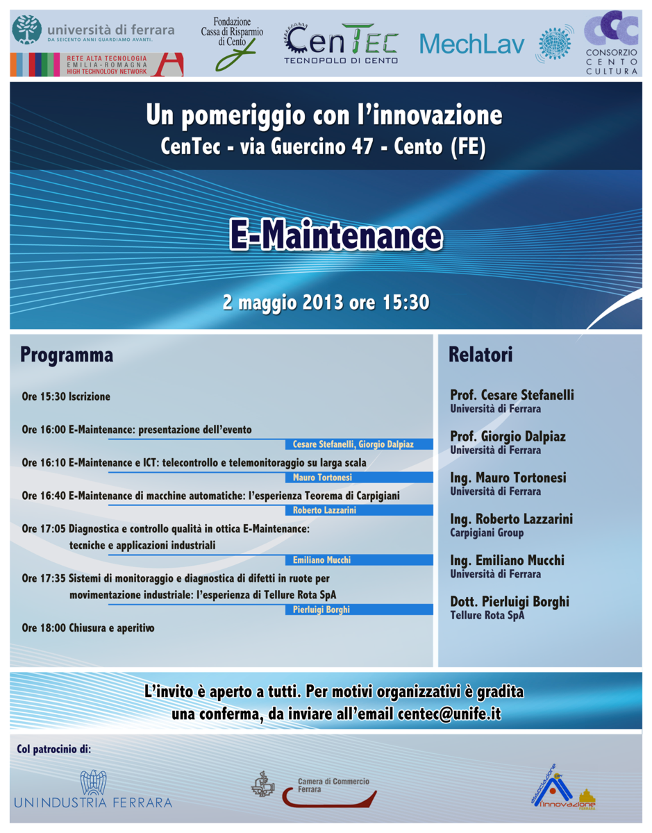 Locandina Evento E-Maintenance